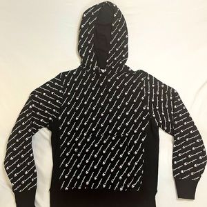 Champion Black Hoodie “All Over”  Size- MD